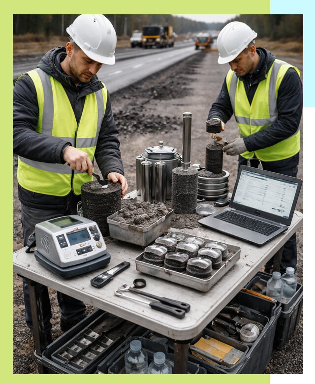 Сертификация асфальта: испытания и подтверждение в Юрге