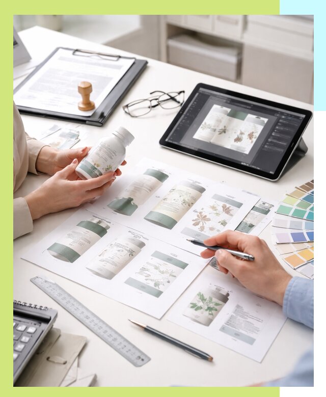 Профессиональная разработка дизайна и текста этикетки продукции в Юрге