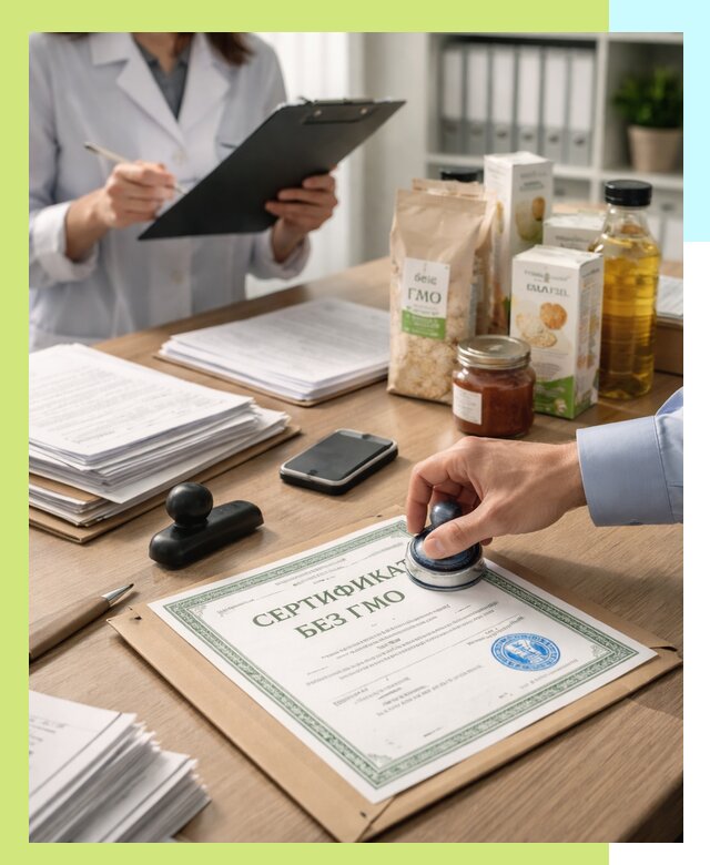 Получение сертификата Без ГМО для продукции в Юрге